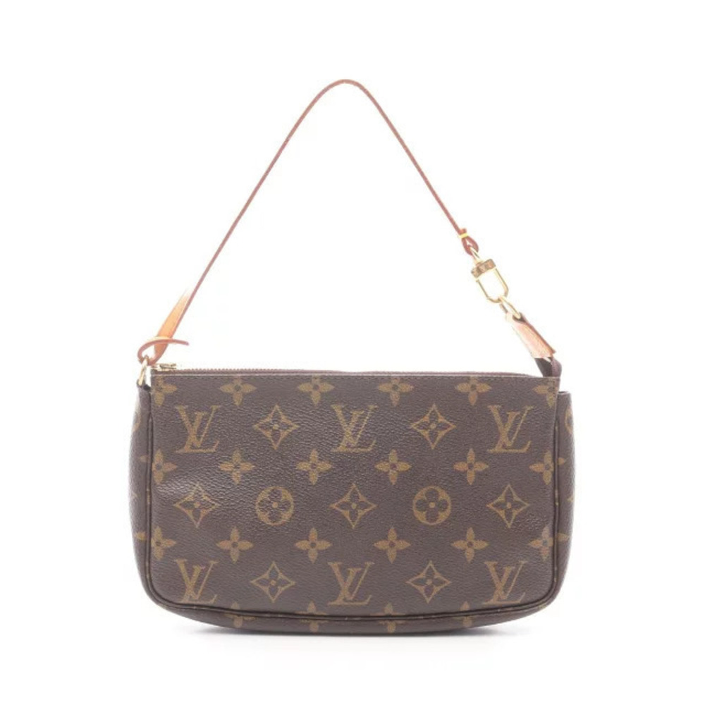 Louis Vuitton Pochette Accessoires Handbag Canvas Leather Monogram Brown
